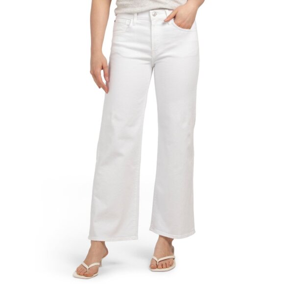 HUDSON White Rosalie High Rise Wide Leg Jeans